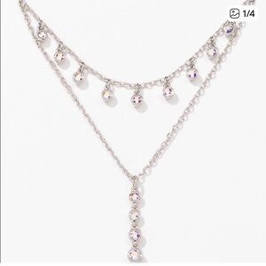 Touchstone Crystal Swarovski DRAWN TOGETHER two strand aurore boreale necklace